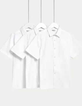 3pk Boys' Easy Iron School Shirts (2-16 Yrs)