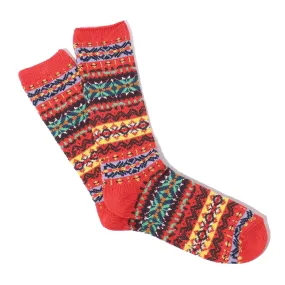 ANONYMOUSISM JAPAN 15158700  Fairisle Sock - Red