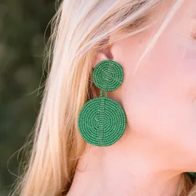 Brielle Beaded Drop Disc Earrings