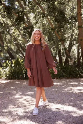 In Motion Dress (Chocolate Linen Viscose)