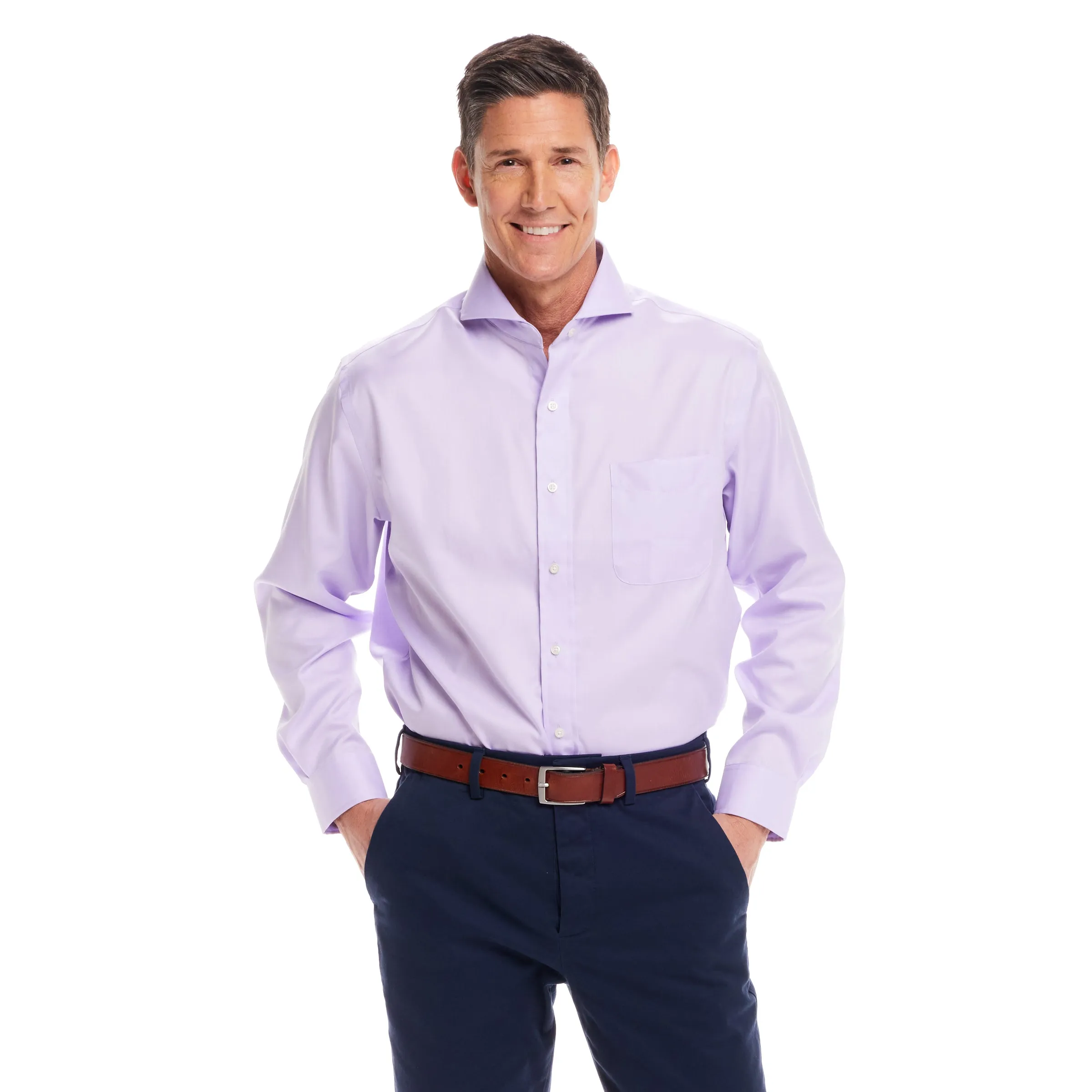 Long Sleeve Lavender ‘Bryant’ Shirt with Magnetic Closures