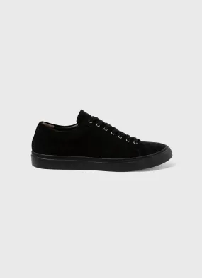 Men's Suede Tennis Shoe in Black