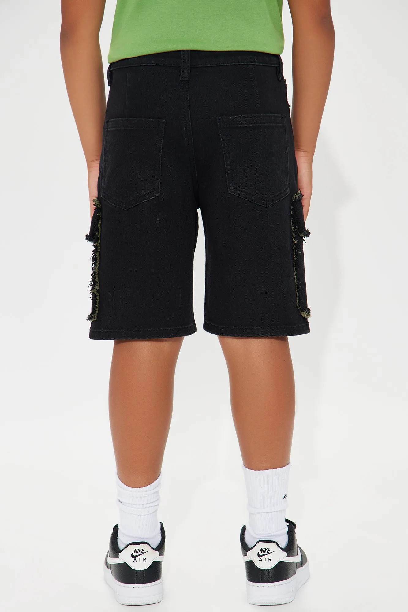 Mini Murphy Relaxed Denim Cargo Shorts - Black