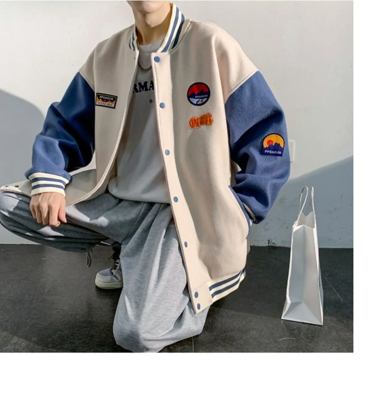 Oversized Hiphop Varsity Baseball Sports Jacket