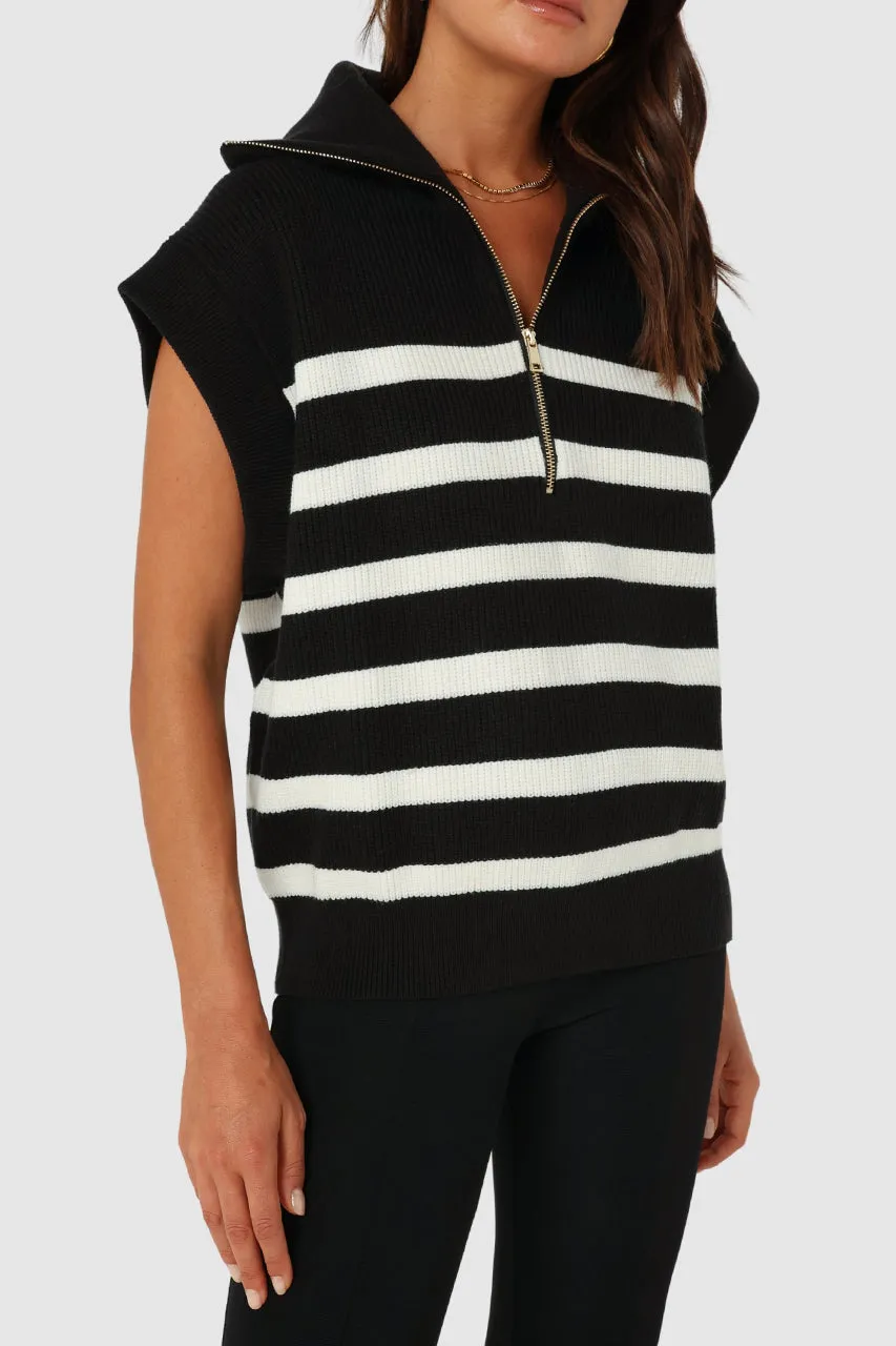 Owen Knit Vest | Black/White