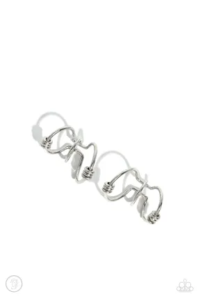 Paparazzi Mobile Maven Silver Ear Cuff Post Earrings