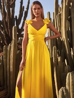 Selena Ruffle Shoulder Maxi Dress