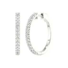 White Gold Diamond Hoop Earrings